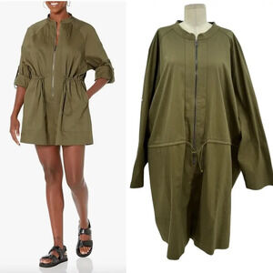 The Drop iam.muse Martini‎ Olive Romper Zip Front Plus Size 5X